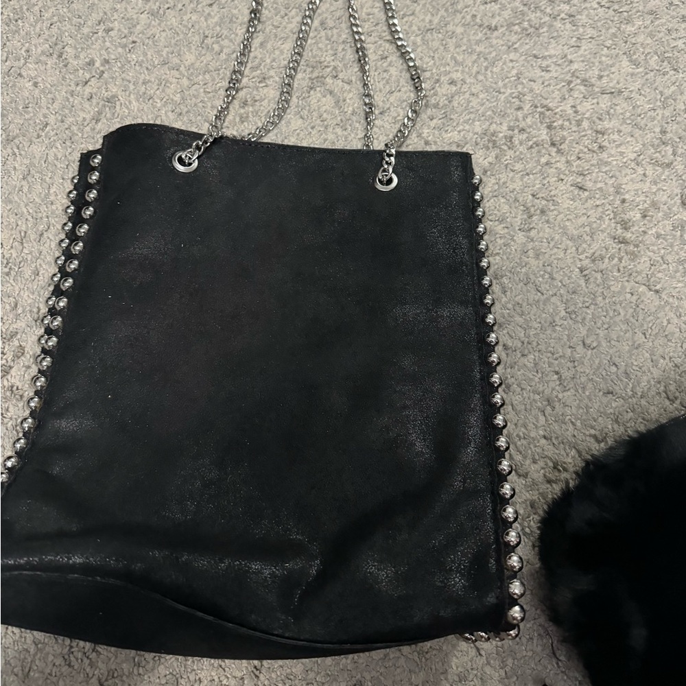 Medium dark gray Zara stud purse